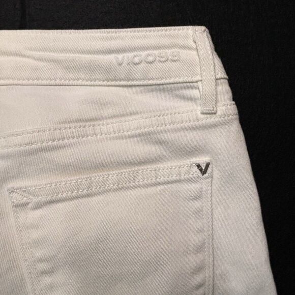 Vigoss Womens Marley Crop Boot White Jeans Unfinished Hem Size 28 - Picture 11 of 11